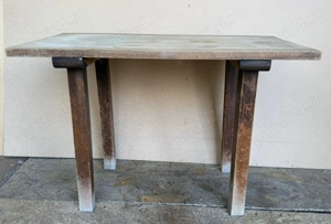 Masuta Vintage din lemn masiv cu blat 80x40 cm; Bancuta