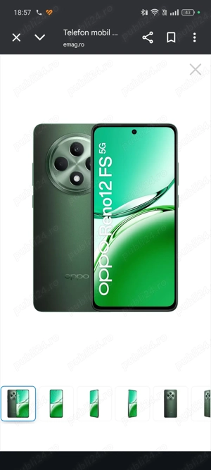 Telefon mobil Oppo Reno12 FS, 12GB RAM, 512GB, 5G, Olive Green