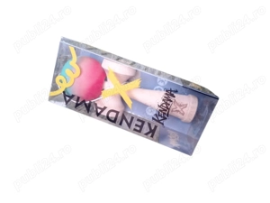 Kendama X Originala, Profesionala, Flippy, din Lemn, Rubber Grip, 18 cm, Albastru Lila