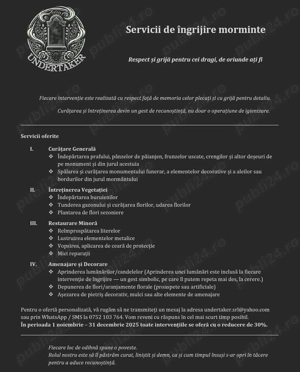 Servicii de îngrijire morminte