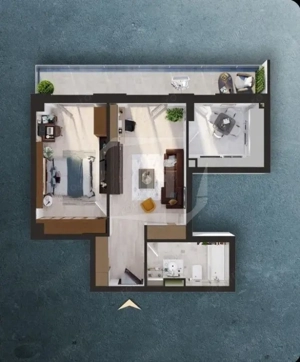 Apartament cu 2 camere cu CF, 55mp, in bloc nou!