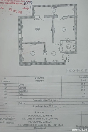 Ap. 2 cam. bloc nou, etaj 3 din 9, Tiglina 2