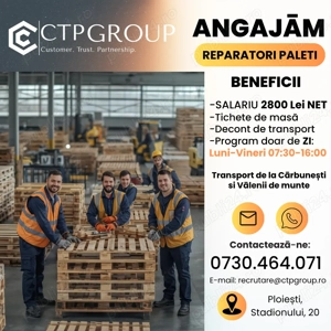 Reparator Paleți   Program doar de zi + Bonuri & Transport