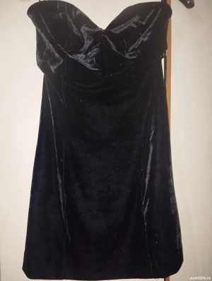 Rochie elegantă din catifea,fără bretele - imagine 3