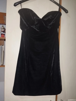 Rochie elegantă din catifea,fără bretele - imagine 2