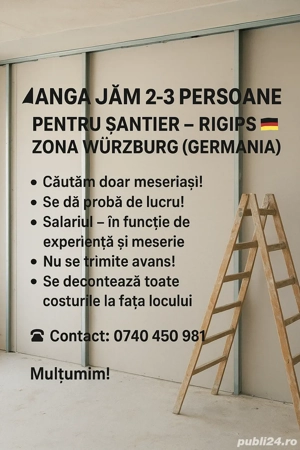 Angajam personal constructii interior