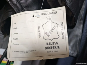 HAINA "canadiana" din piele naturală cu interior îmblănit. Nouă cu etichetă. - imagine 2