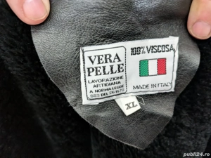 HAINA "canadiana" din piele naturală cu interior îmblănit. Nouă cu etichetă. - imagine 3