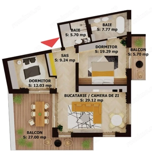 Apartament nou, 3 camere, 290 000 Euro. Comision 0.