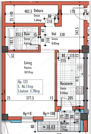 Apartament cu o camera decomandata, 46 mp, intermediar, garaj, The Office - imagine 18