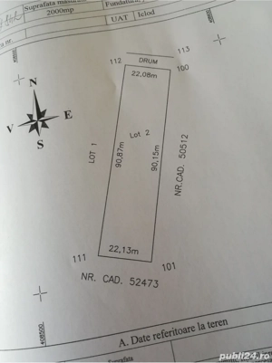 Teren intravilan 2000 mp Iclod, jud Cluj - imagine 3