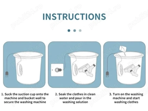 Mini mașină de spălat cu USB pentru chiuvetă sau găleată - imagine 5