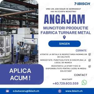ANGAJAM IN GERMANIA   Fabrica germana moderna de prelucrare metale! - imagine 3
