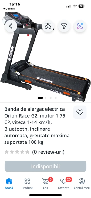 vand banda electrica de alergare Orion Race g2