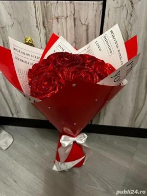 Buchet de trandafirii de satin 