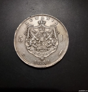moneda 5 lei 1881, Carol 1