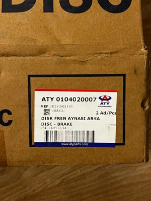 Discuri frana ATE 8C1V 2A315 AA Ford Transit 2006-2014 - imagine 3