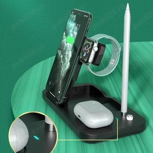 Incarcator de retea wireless fast Statie de Incarcare pentru iPhone, AirPods, Apple Watch - imagine 5