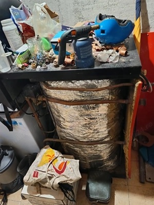 Centrala pe lemne carbuni 18 kw + puffer - stare foarte bună de functionare