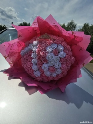 buchete de trandafiri din satin sau sapun 