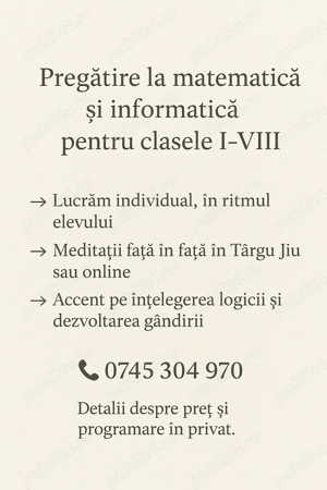 Pregatire La Matematica Si Informatică Pentru Clasele I-VIII