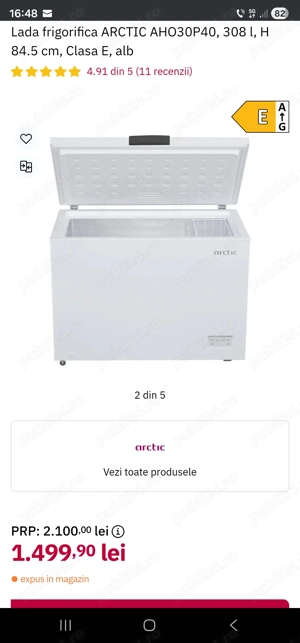 Vand lada frigorifica Arctic, alba, capacitate 308 litri - imagine 2