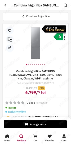 Vând combina frigorifica samsung 