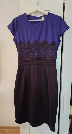 Rochie damă casual elegant - bleumarin-negru