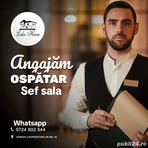 Restaurant Lake House angajeaza sef sala ospatar