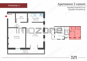 Apartament 2 camere, bloc nou, finisat la cheie, centrala termica individuala - imagine 9