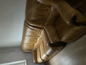 Canapea + fotolii de piele