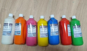 Guasa lavabila pentru pictura 20 sticle x 1000 ml, diverse culori