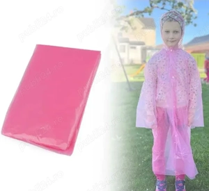 Pelerină de ploaie pentru copii 7 - 12 ani (roz sau gaben)
