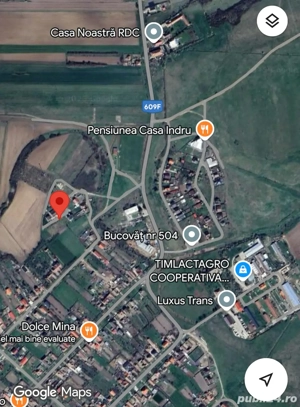 Parcela teren intravilan in satul Bucovat,  548 mp, front stradal 22 m