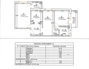 Vând apartament cu 3 camere, situat la etajul 2 din 4, în zona Lipovei