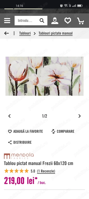 Tablou pictata manual