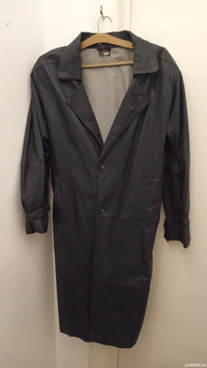 Haina Lunga Piele Jordache Made USA BleumarinNegru Extra Large Piele minusa Cordon Perfecta Stare