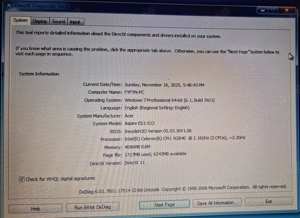Urgent - laptop Accer Aspire E15 Start