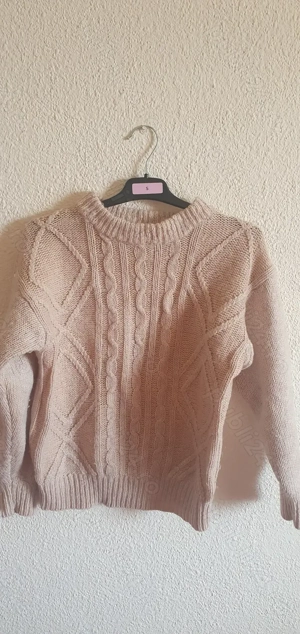 Pulover gros lana model deosebit dama bej S