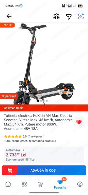 Kukirin m4max 45 km nou garanție 