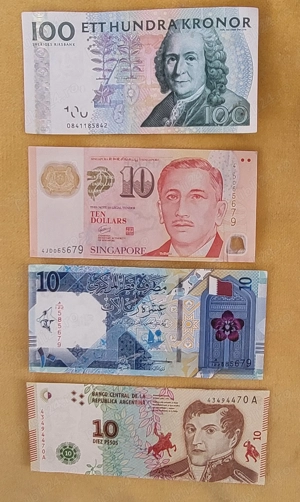 Bancnote straine Suedia, Qatar, Singapore