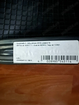 Vand covorase vw taigo / polo / t-cross - imagine 3