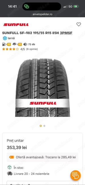 Anvelope Iarna SUNFULL SF-982 195/55 R15 85 H - imagine 9