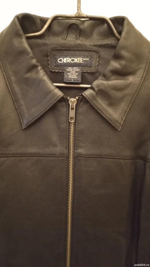 CHEROKEE Giaca Piele Fina Naturala Neagra Noua Lux De Dama Made USA Large Calitate Extra Pret 325Lei - imagine 2
