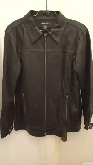 CHEROKEE Giaca Piele Fina Naturala Neagra Noua Lux De Dama Made USA Large Calitate Extra Pret 400Lei
