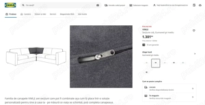 Vand secţiune colţ canapea IKEA VIMLE culoare Gunnared gri mediu - imagine 2