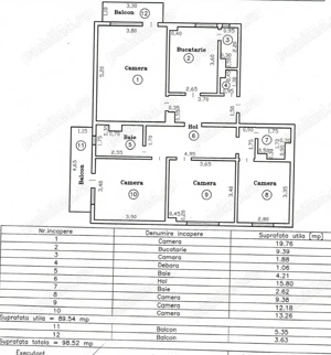 Apartament 4 camere, 2bai   97 mp, etaj 2, confort I, complet decomandat - imagine 16