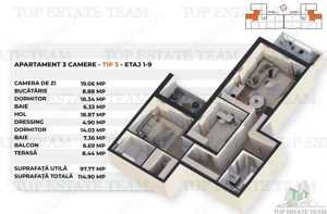 Apartament de 3 camere etajele 1-9 in apropiere de Antiaeriana - imagine 2