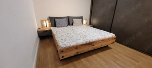 Pat Dover, 180x200 cm, 2 noptiere incluse, LED,  Gri  Lemn antichizat