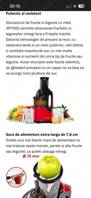 Storcator de fructe Ourson - imagine 2